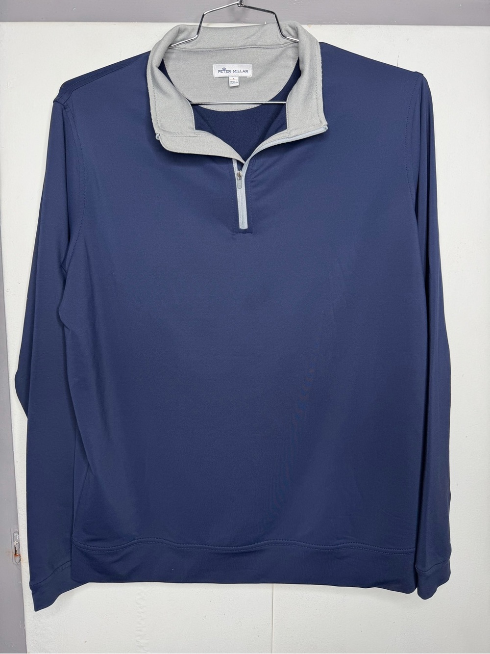 Peter Millar Performance Perth Quarter Zip Golf Pullover L Navy No embroidery